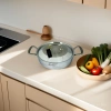 Cocina código corea original importado montreux siete capas de acero inoxidable doble mango poco profundo cazo 24cm details Picture